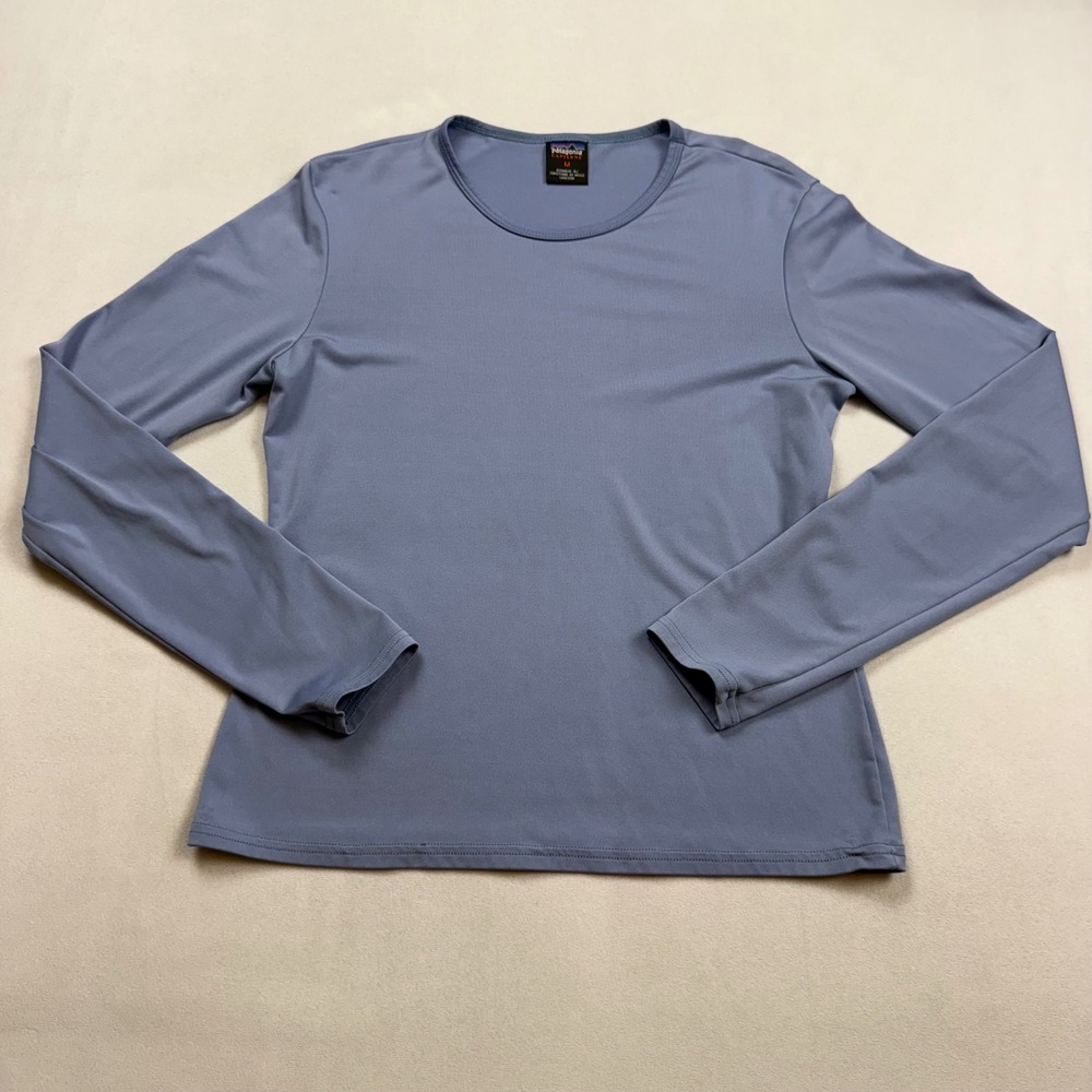 VTG Patagonia Capilene Womens M Blue Long Sleeve Base Layer Crewneck Top 43060